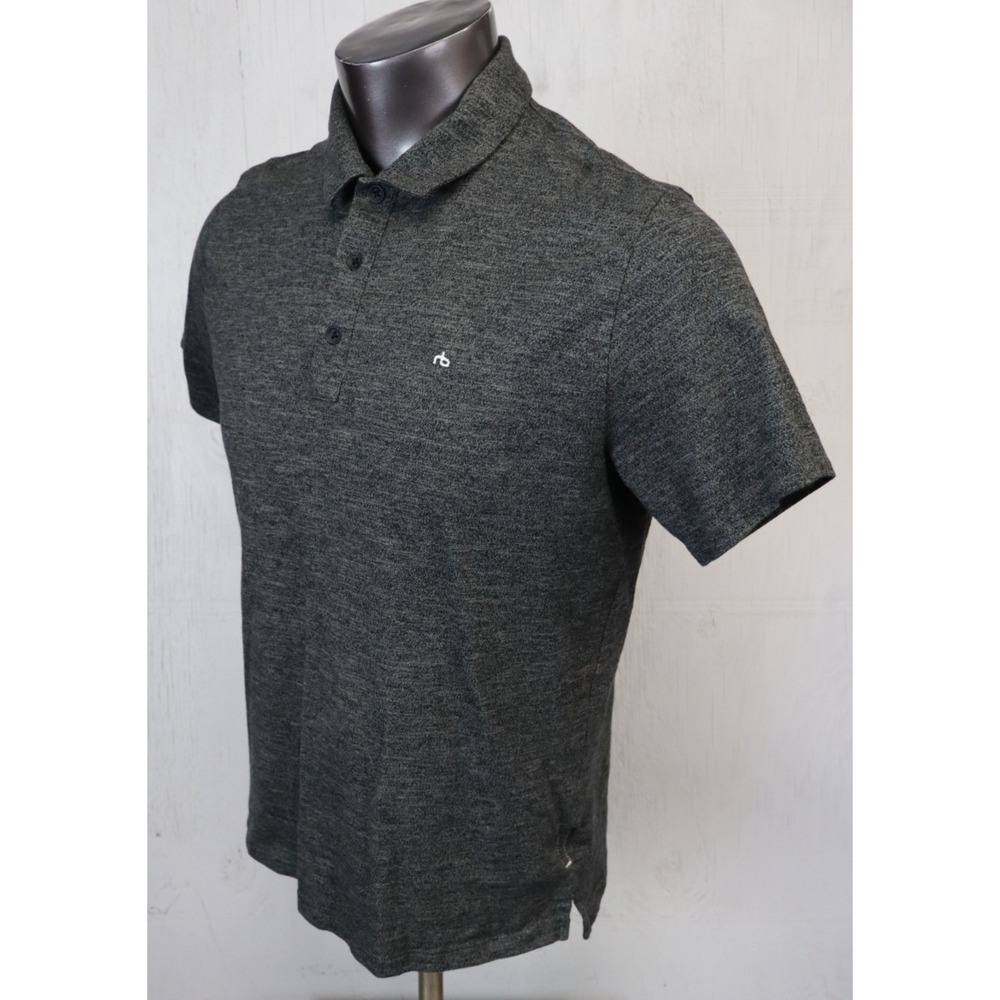 Mens Rag & Bone Heather Gray Polo Size L Cotton Blend Short Sleeve - Picture 3 of 8